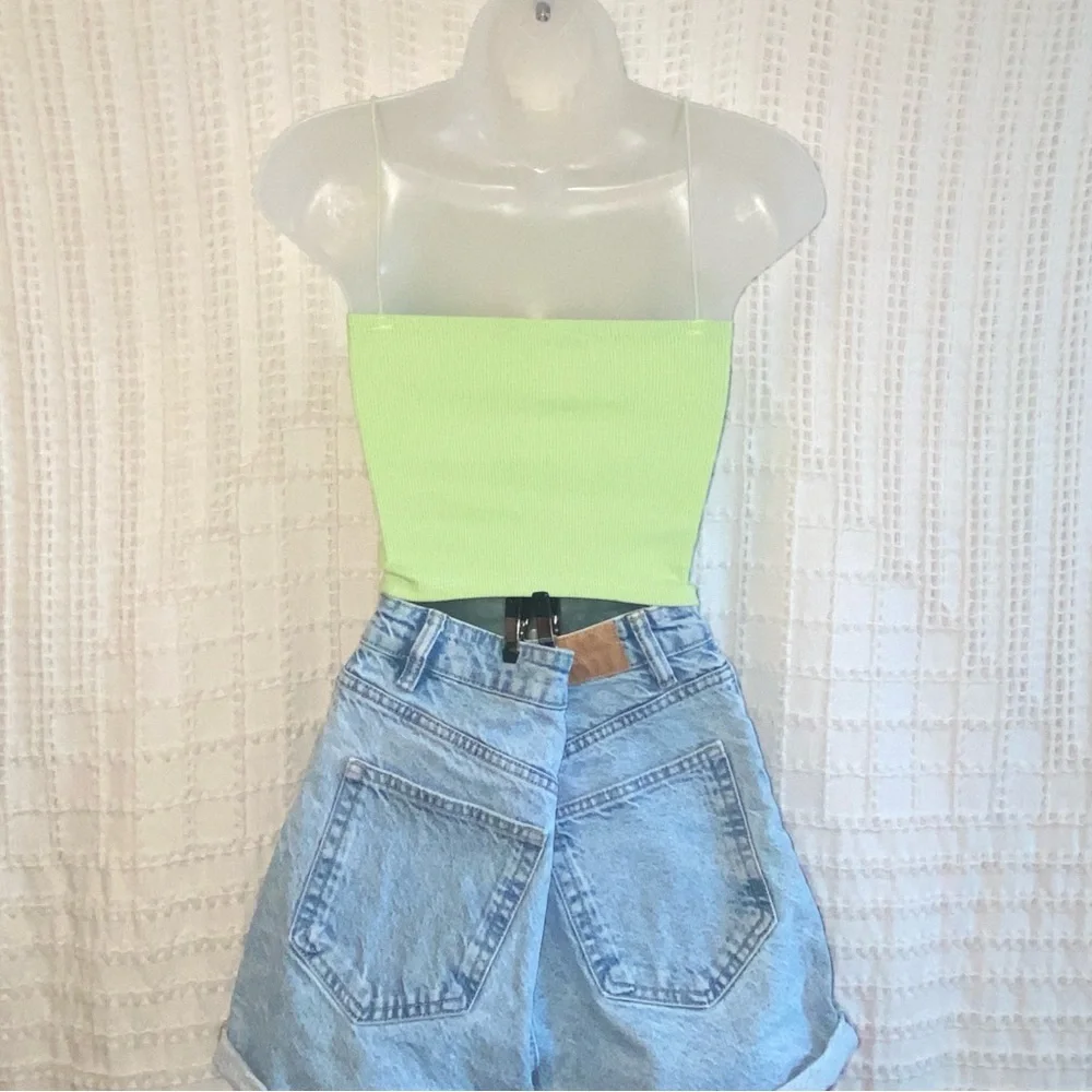 Zara Light Green Ribbed Top - Picture 2 of 5